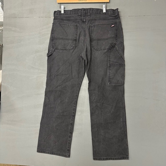 Dickies Mens Carpenter Jeans Faded Black Distressed Work Pants 34x30 EU1939RBK - Picture 2 of 5
